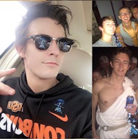 a collage of photos of a man dressed in a tuxedo