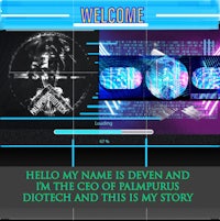 a screen with the words welcome my name is devon and i am the ceo of devon palmus and this is my story