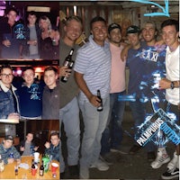 a collage of photos of a group of people at a party